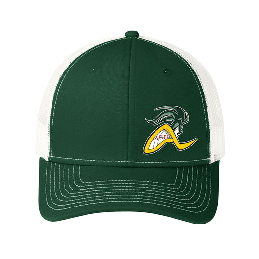 Peoria Baseball Academy Mascot Curved Snapback Trucker