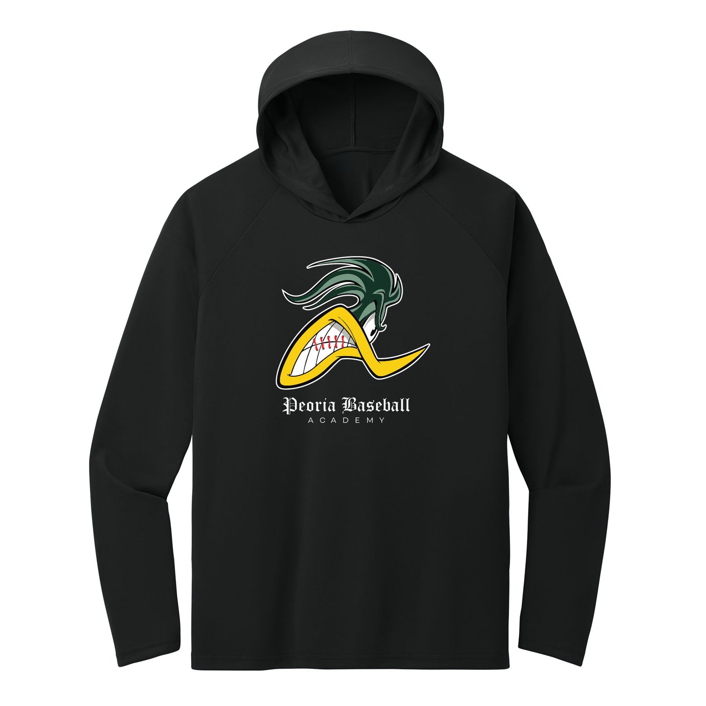 Peoria Baseball Mascot Performance Hooded Long Sleeve Tee