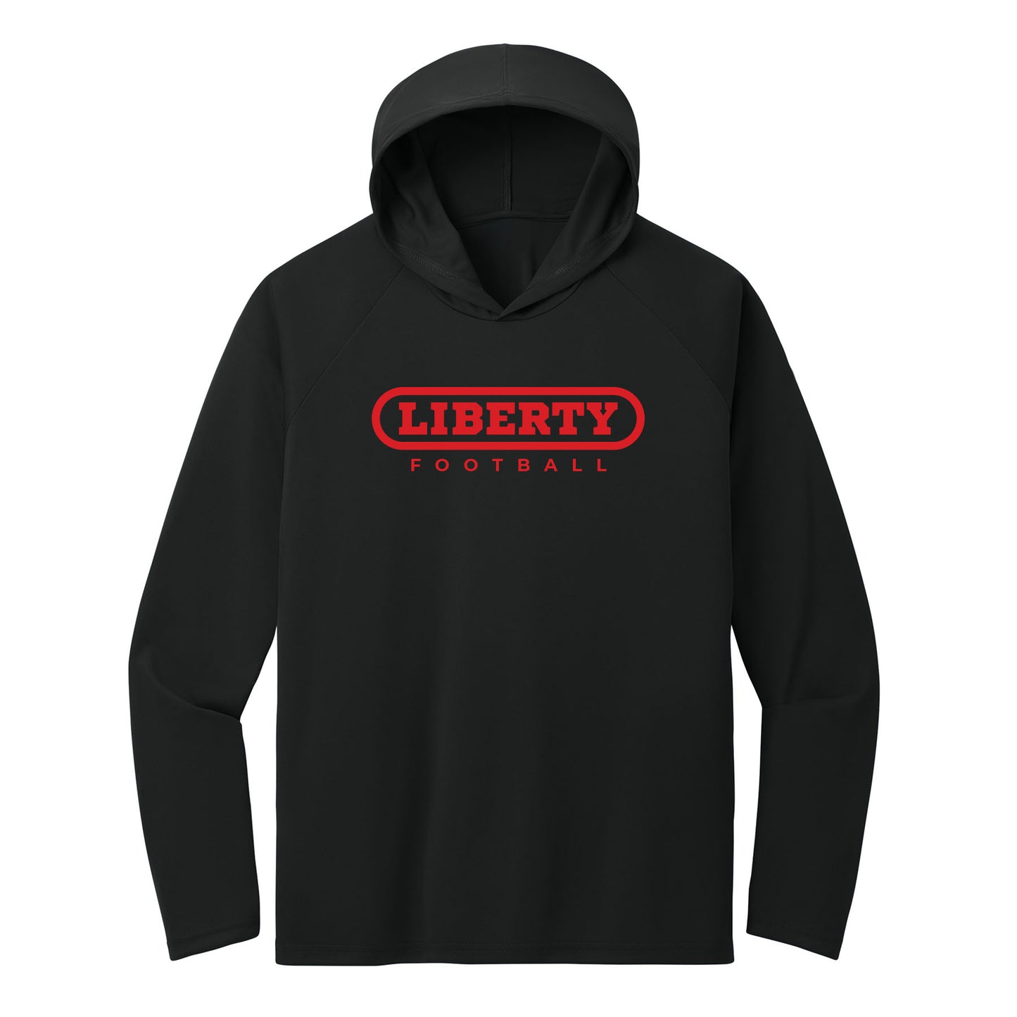 2025 Liberty Football Red Performance Hooded Long Sleeve Tee
