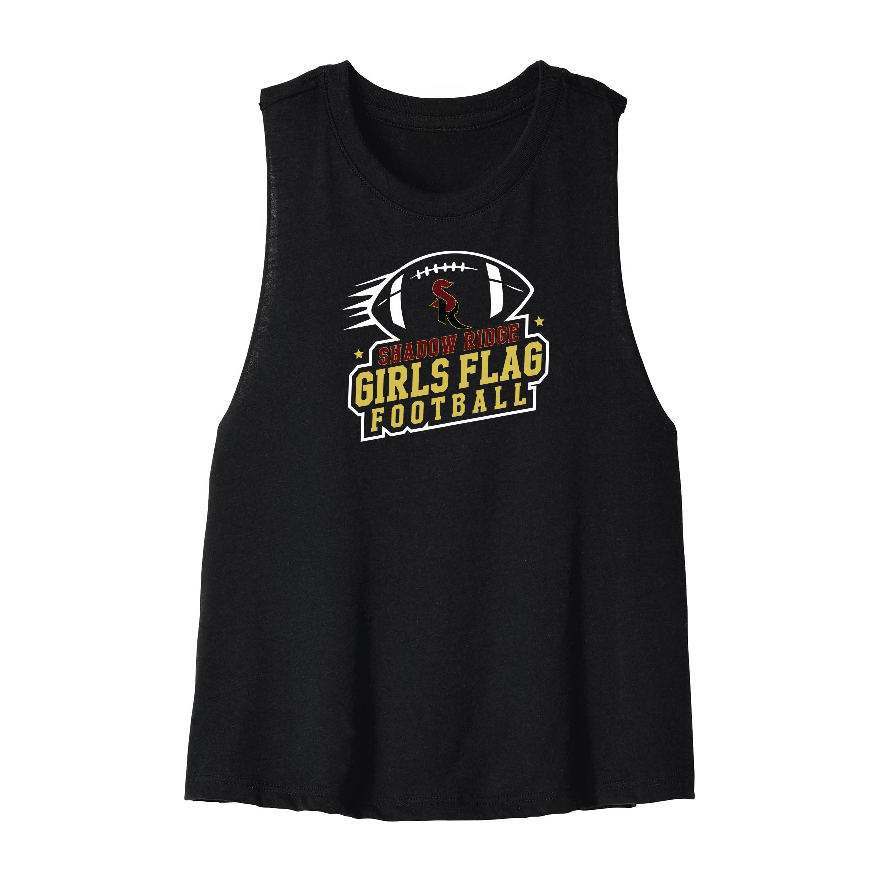 Shadow Ridge Girls Flag Football Cropped Racerback Tank