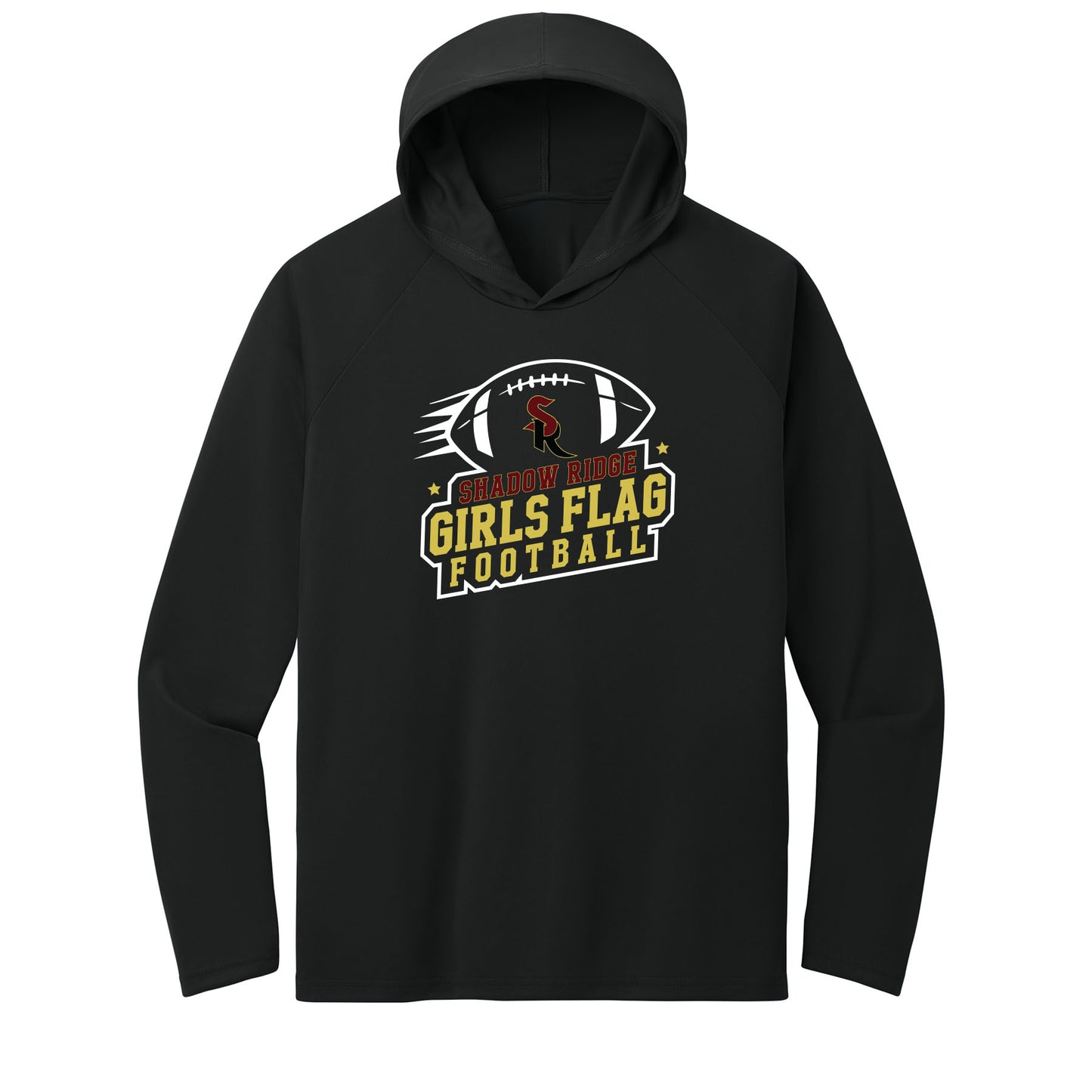 Shadow Ridge Girls Flag Football Performance Hooded Long Sleeve Tee