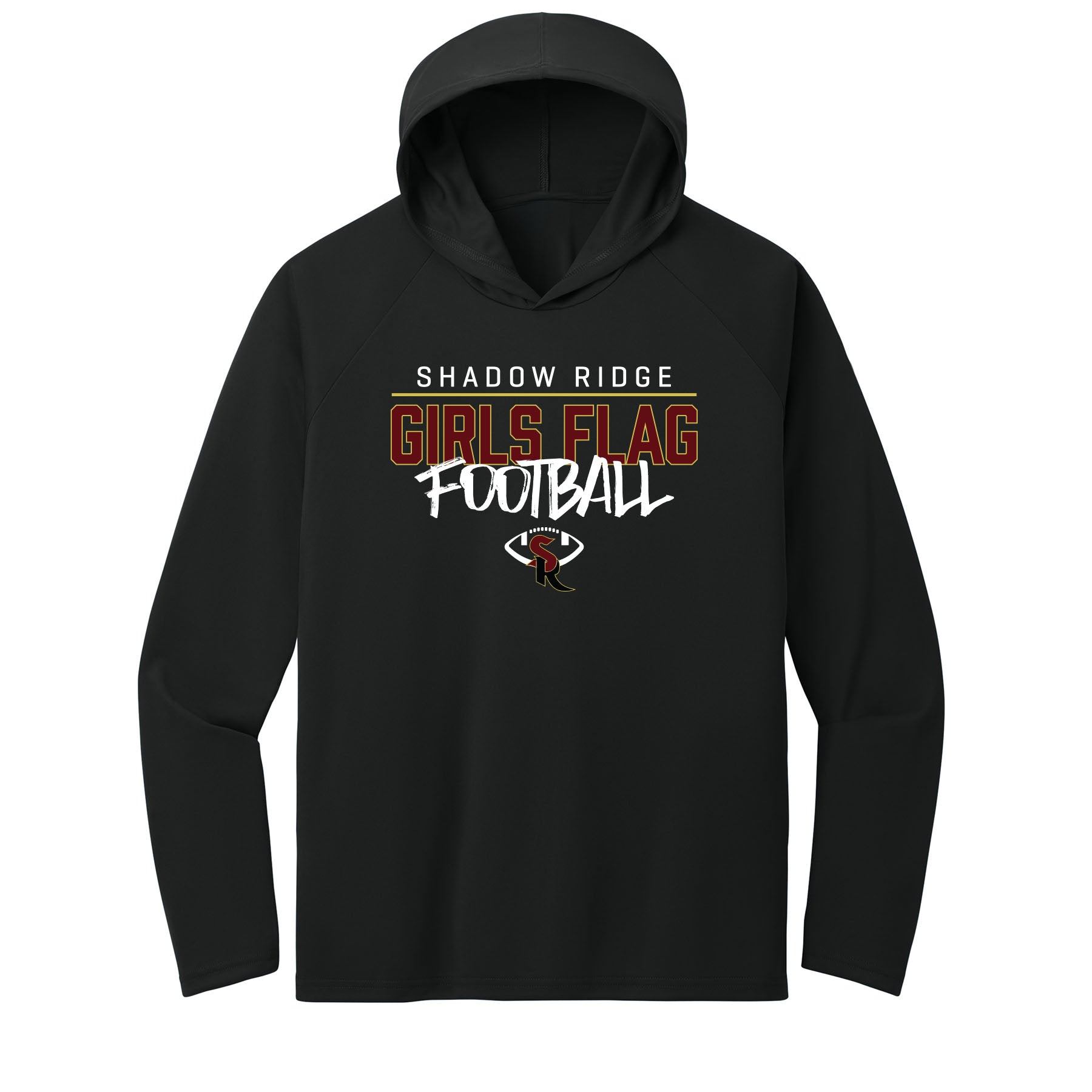 SR Flag Football Practice Performance Hooded Long Sleeve Tee