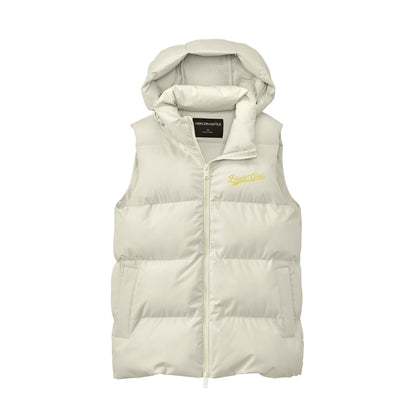 Black Gold Script Womens Puffer Vest