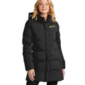 Black Gold Script Womens Puffy Parka