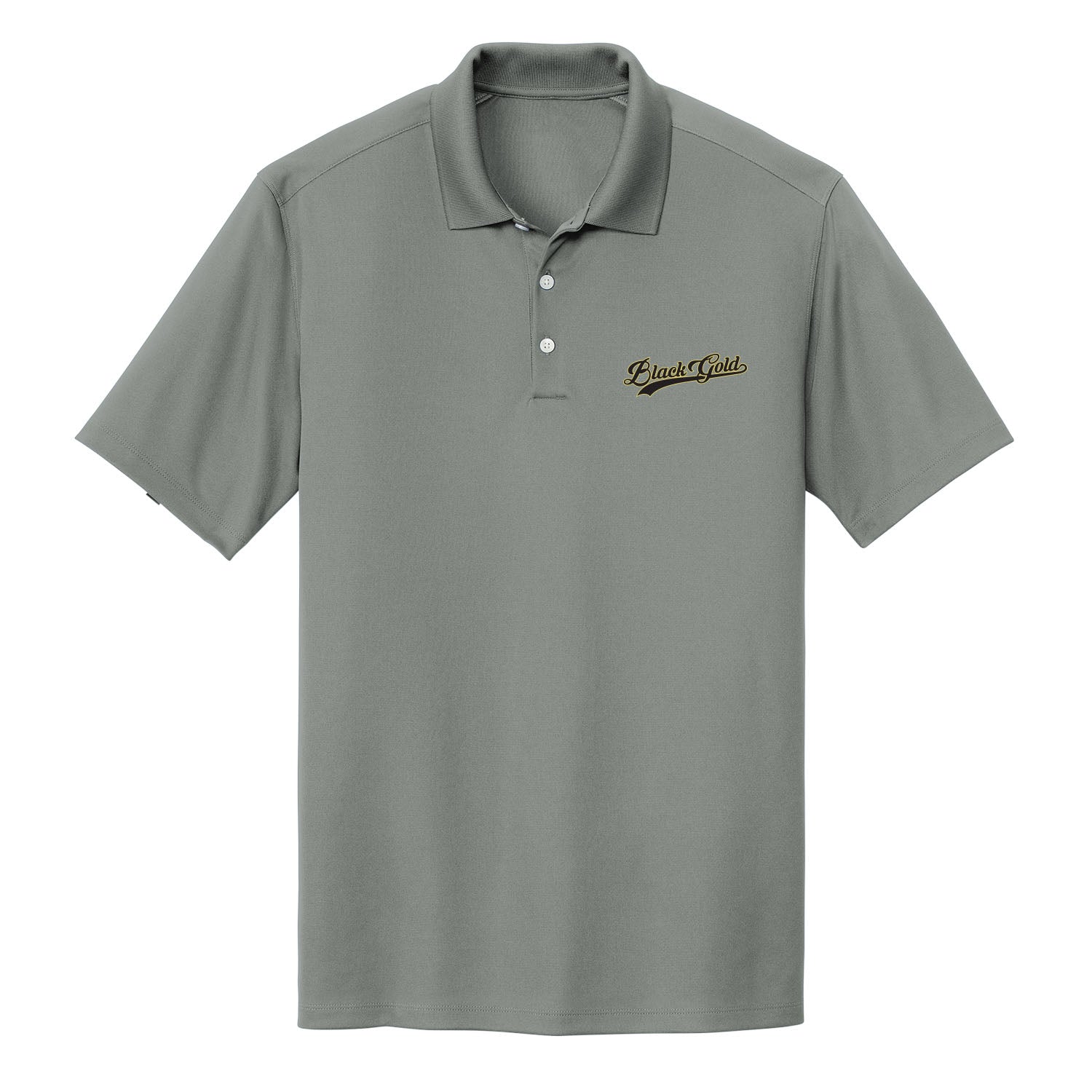 Black Gold Baseball Script Performance Polo
