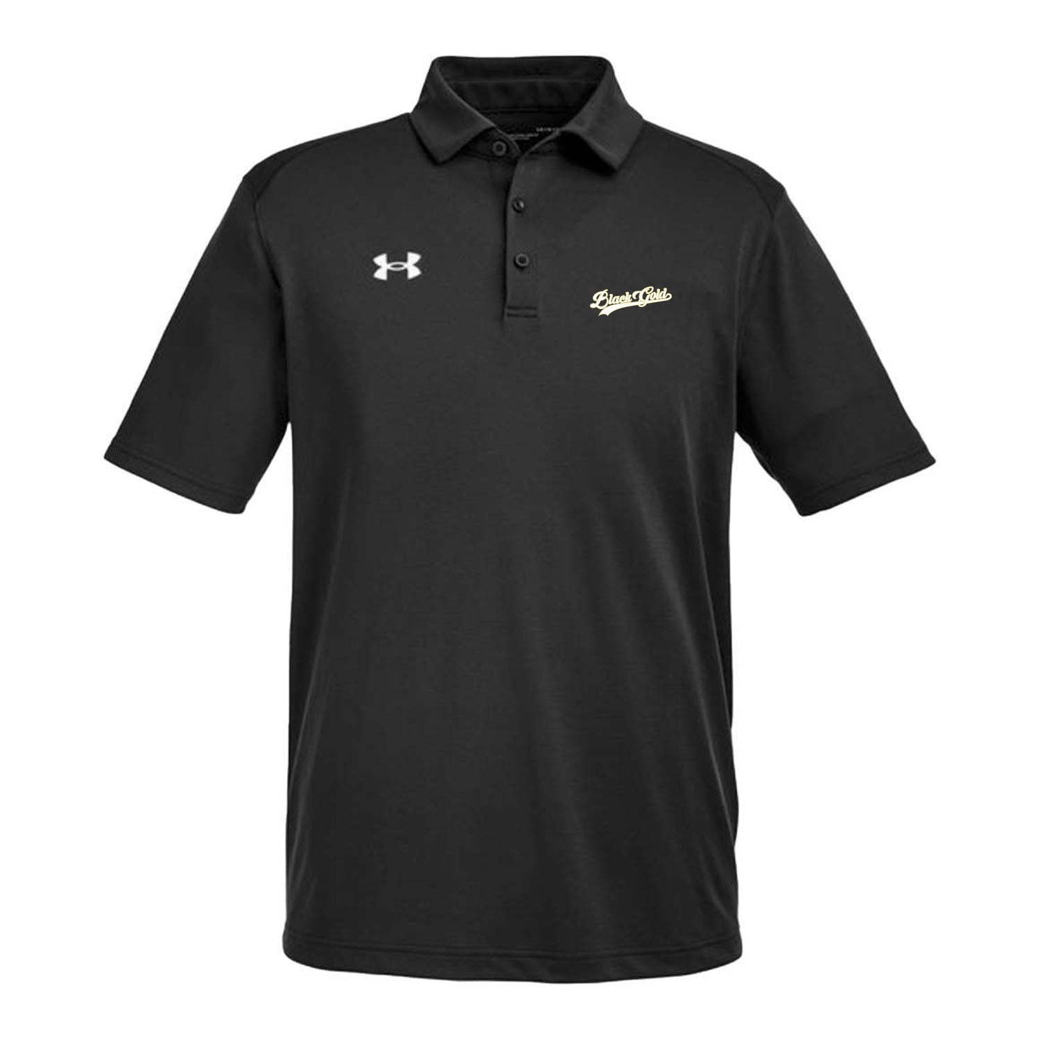 Black Gold Script Under Armour Polo