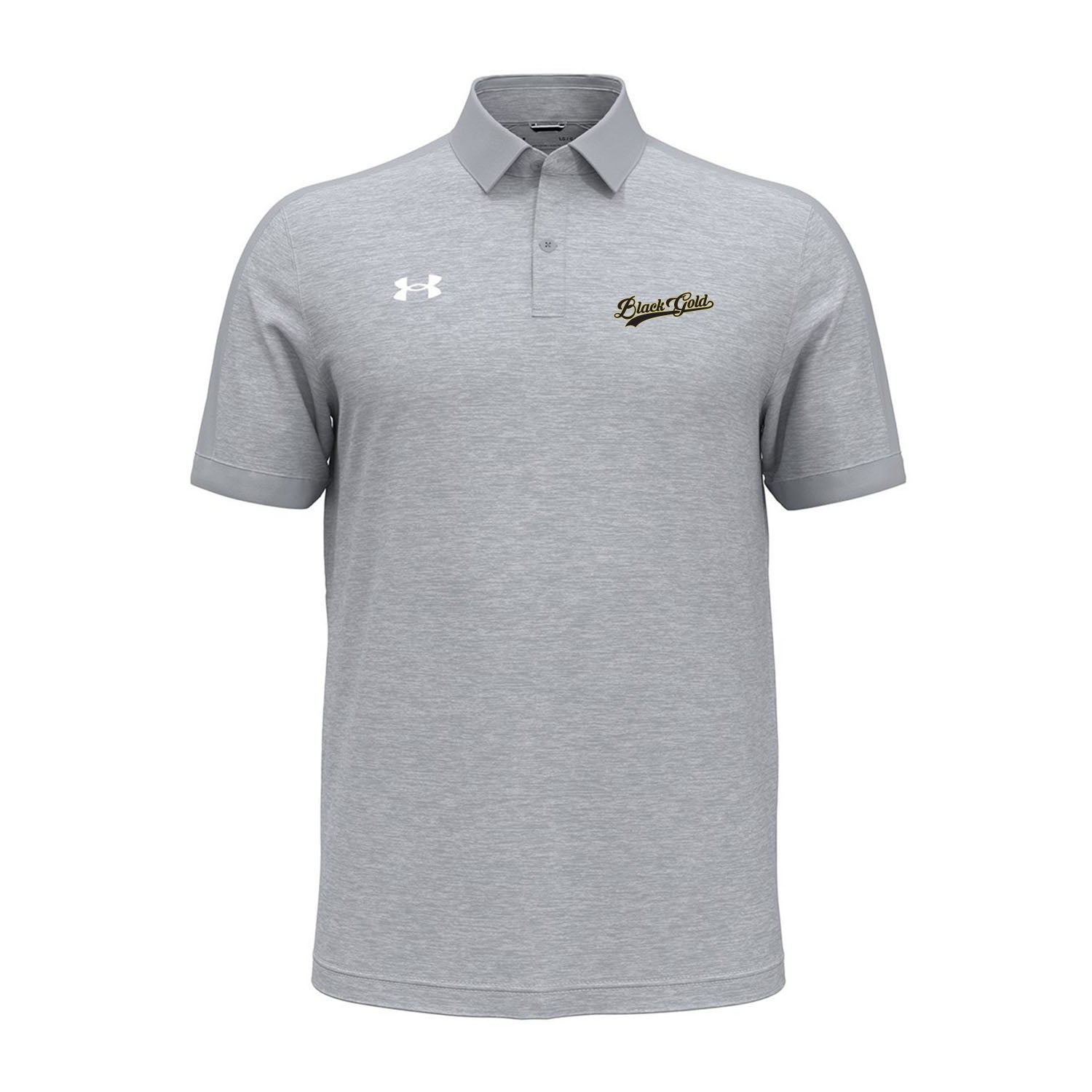 Black Gold Script Under Armour Polo