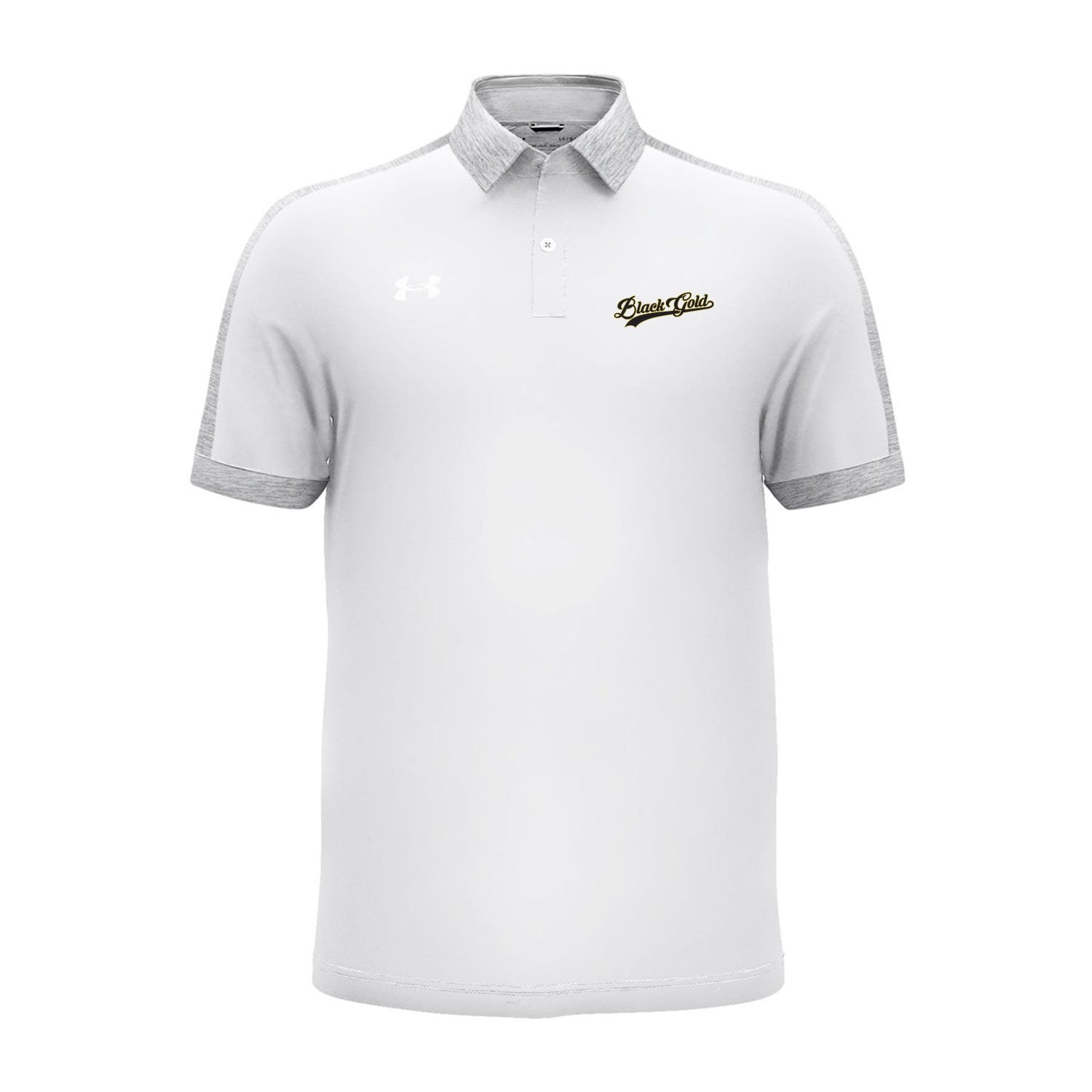 Black Gold Script Under Armour Polo