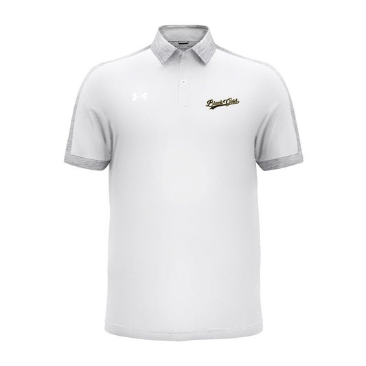 Black and Gold Script Under Armour Polo