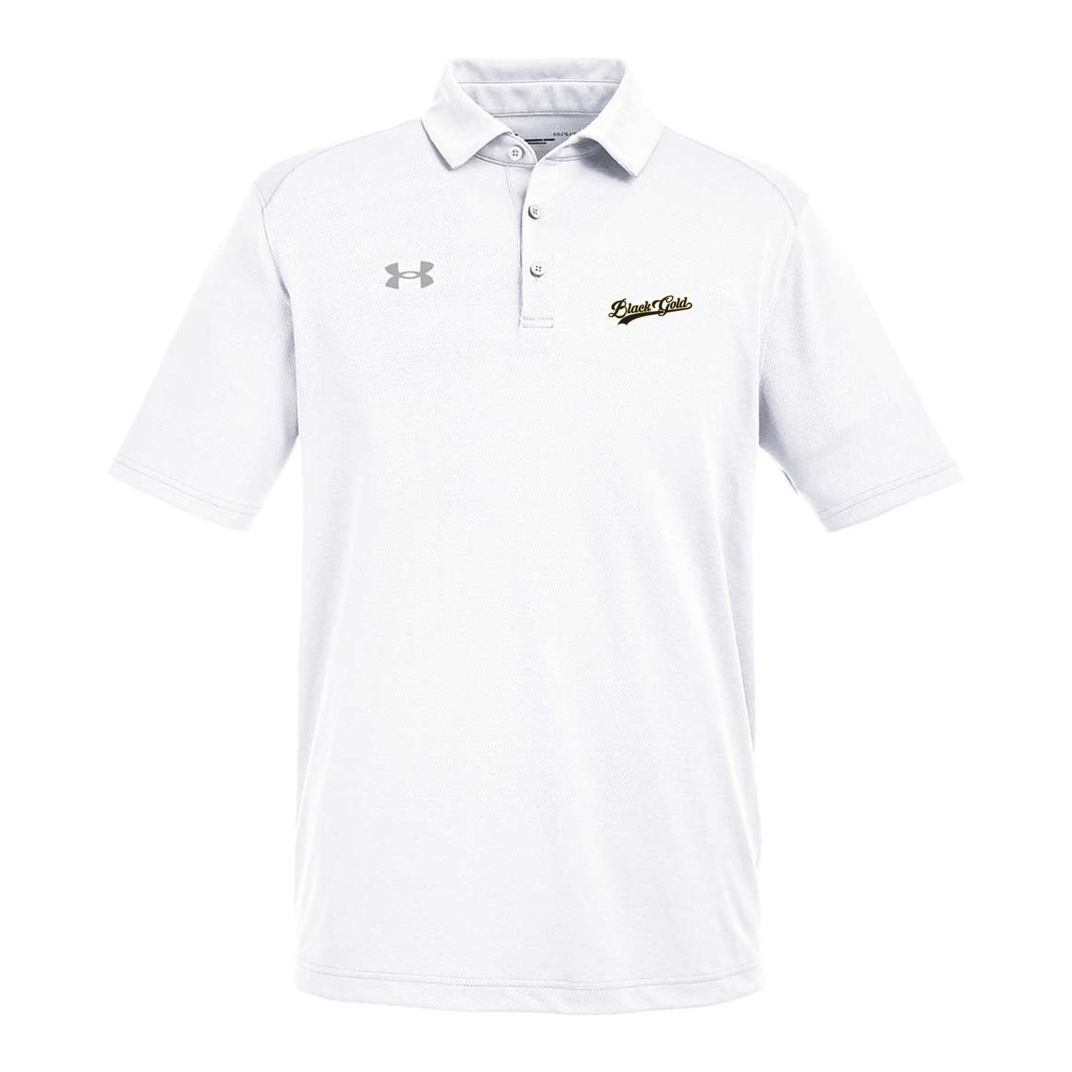 Black Gold Script Under Armour Polo