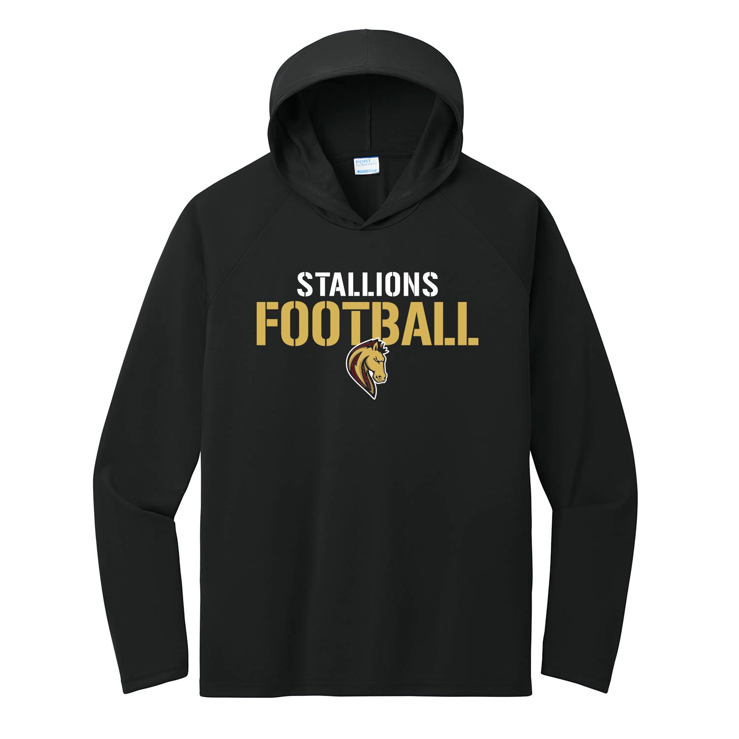 Stallions Football Performance Hooded Long Sleeve Tee