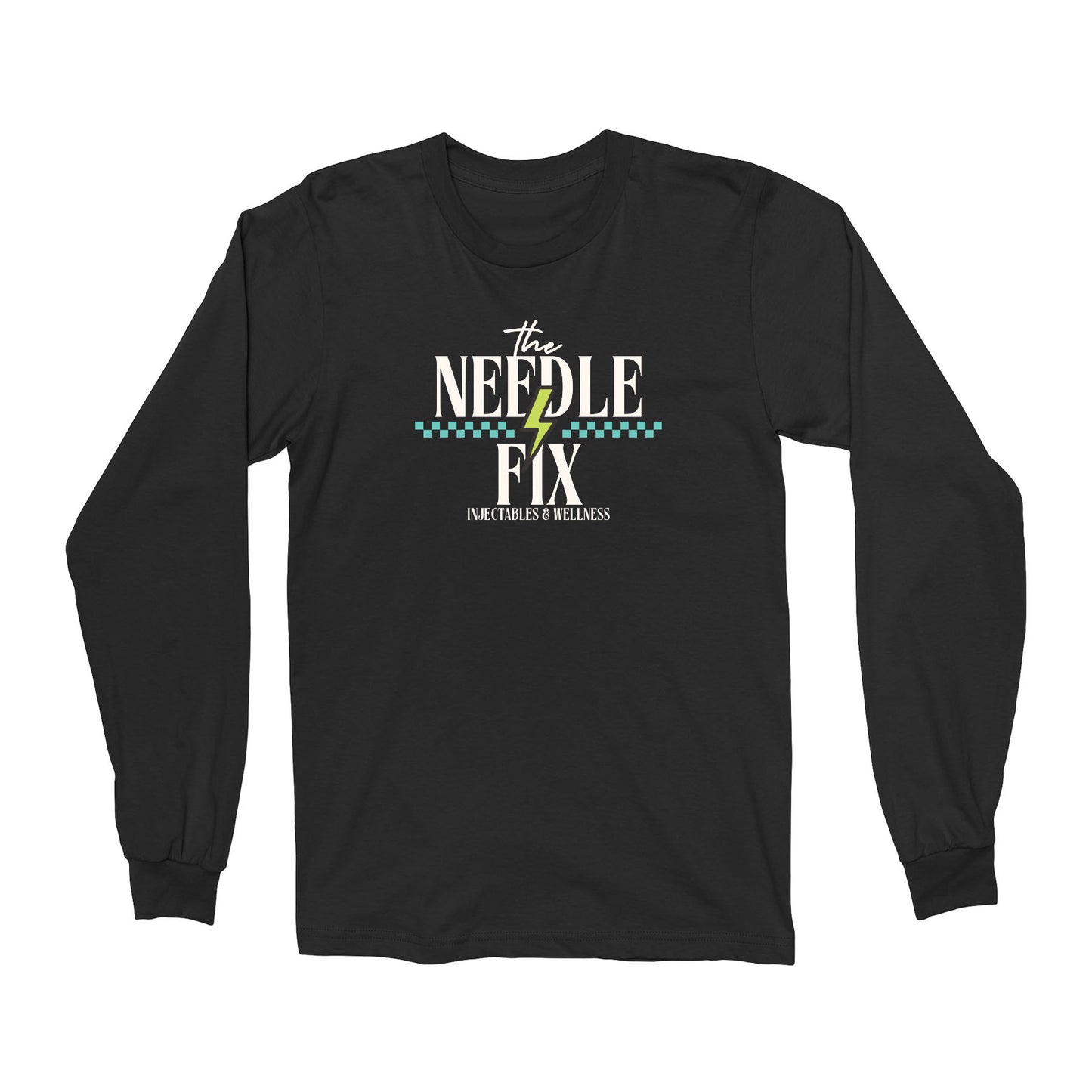 The Needle Fix Stacked Logo Unisex Long Sleeve Tee