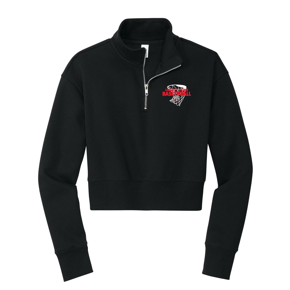 Liberty Lions Womens Basketball Net Cropped 1/4 Zip Fleece