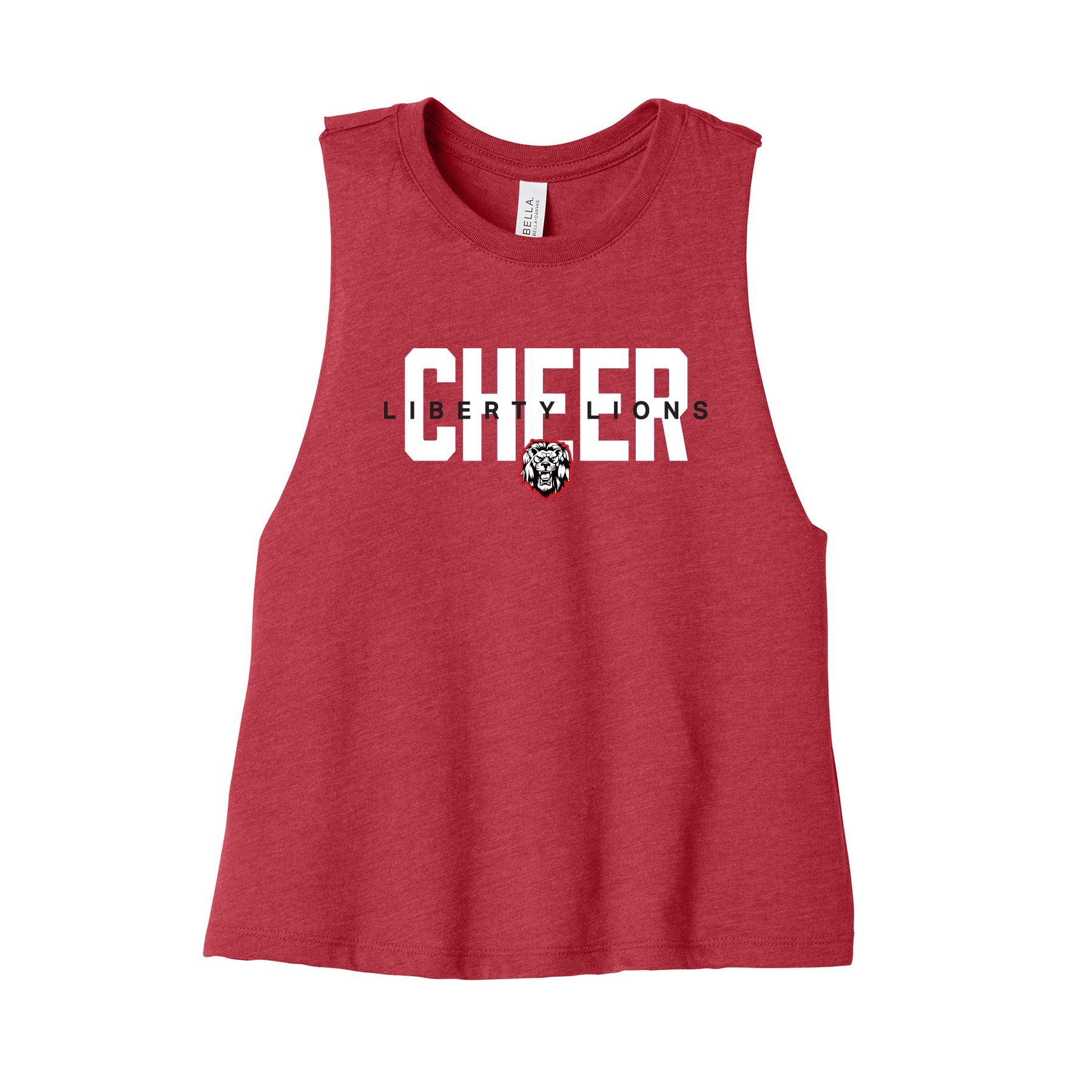 Liberty Lions Cheer Cropped Racerback Tank