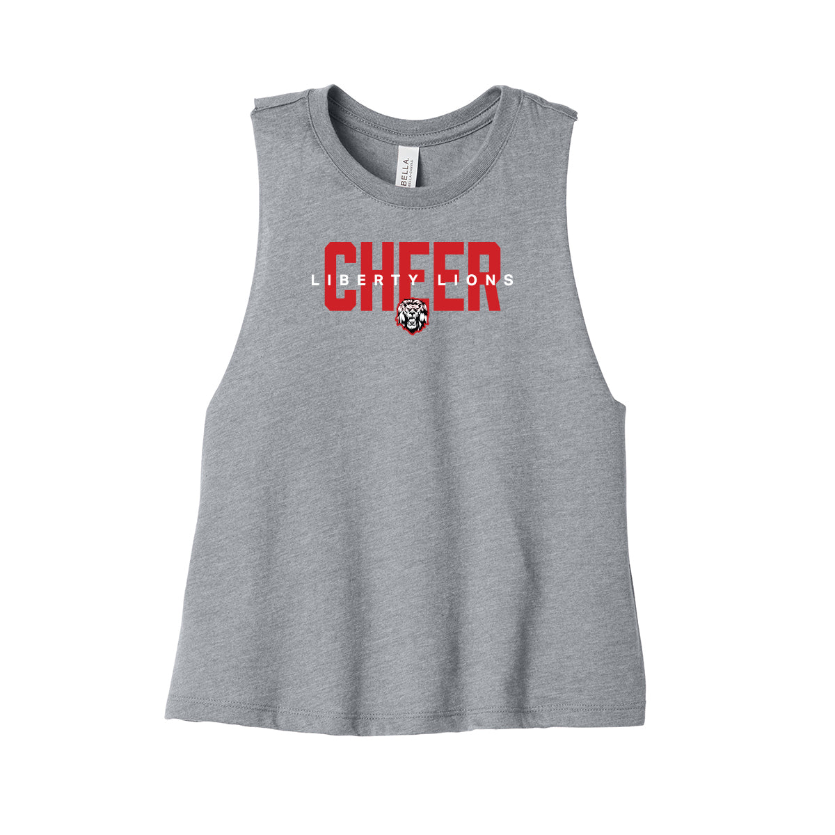 Liberty Lions Cheer Cropped Racerback Tank