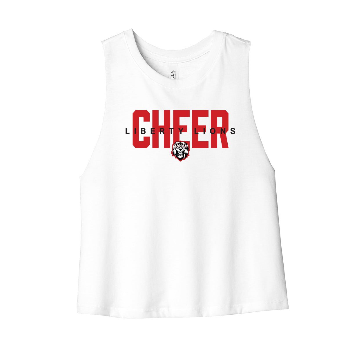 Liberty Lions Cheer Cropped Racerback Tank
