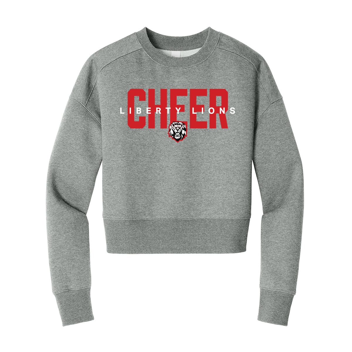 Liberty Lions Cheer Cropped Crewneck Sweatshirt