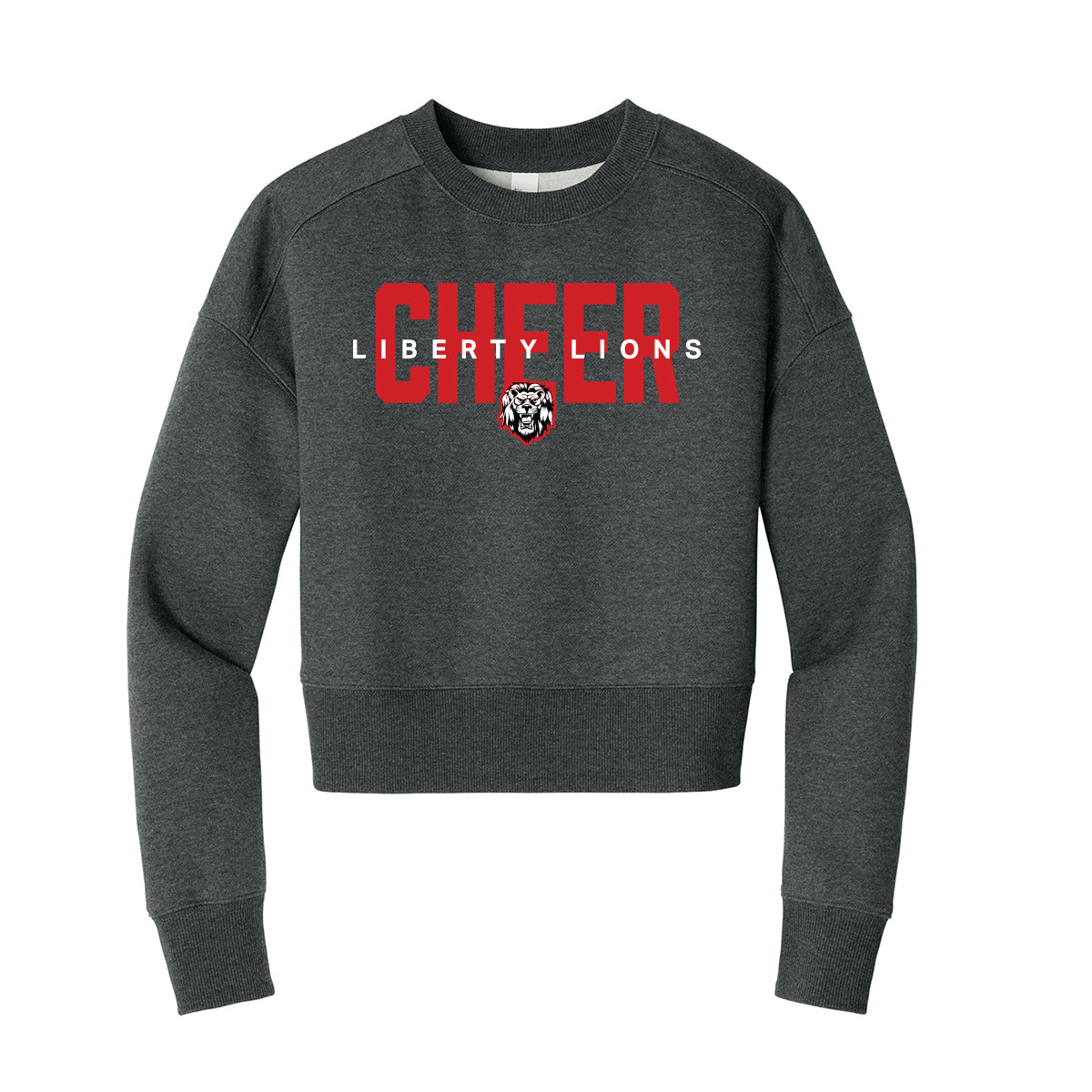 Liberty Lions Cheer Cropped Crewneck Sweatshirt