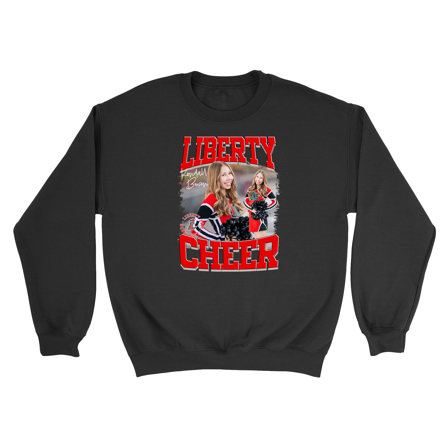 Liberty Lions Cheer Custom Photo Crewneck Sweatshirt