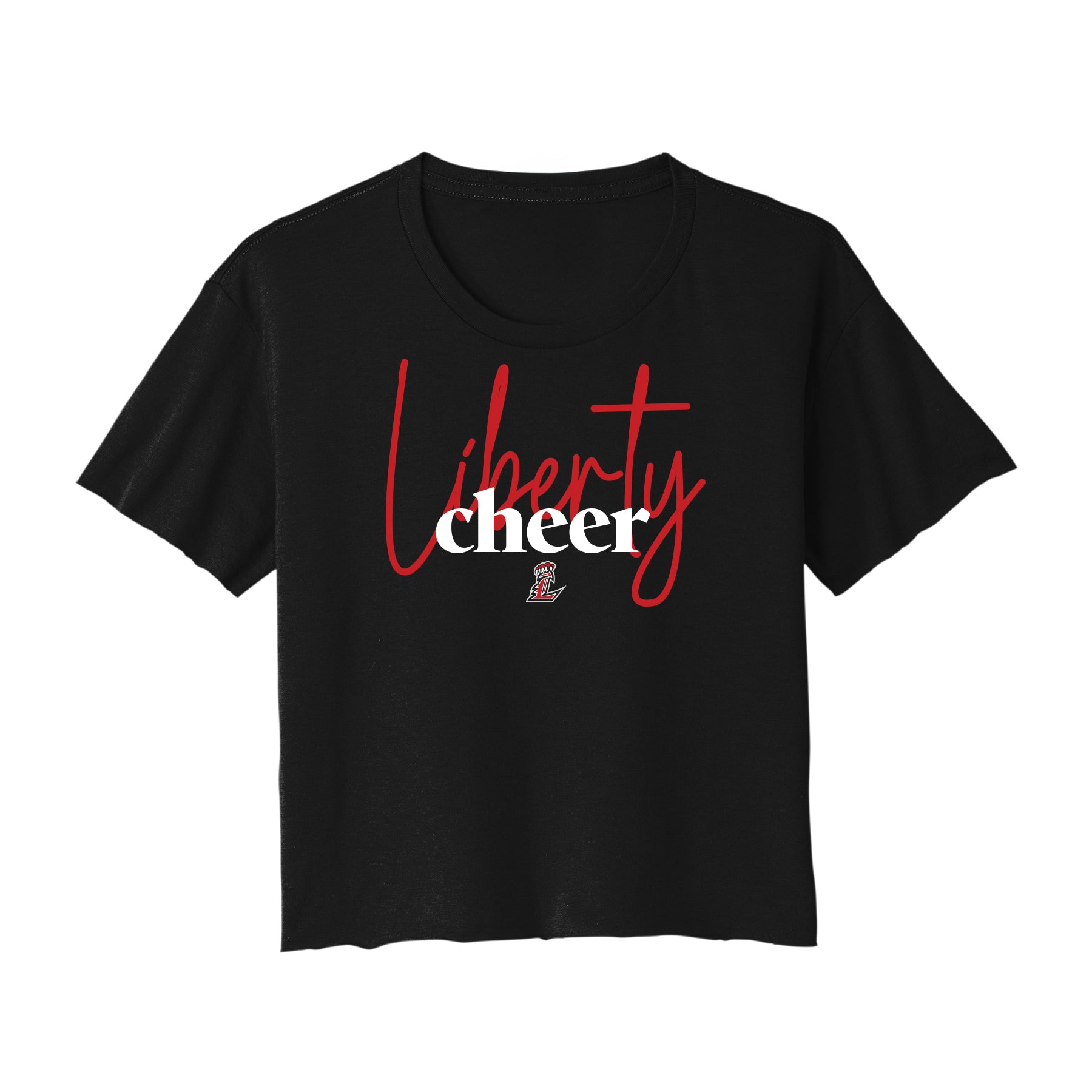 Liberty Cheer Script Cropped Tee