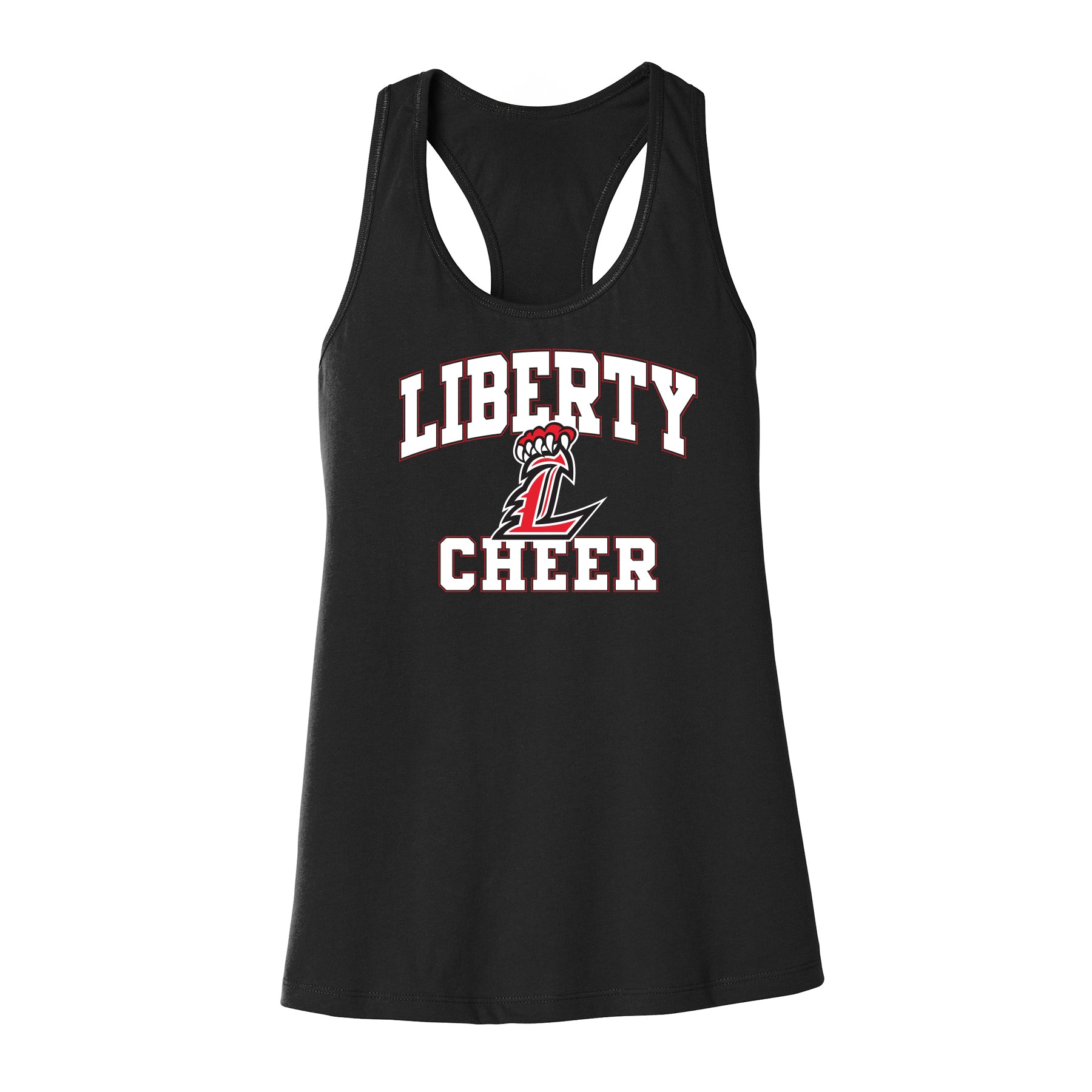 Liberty Cheer Curved  Racerback Tank