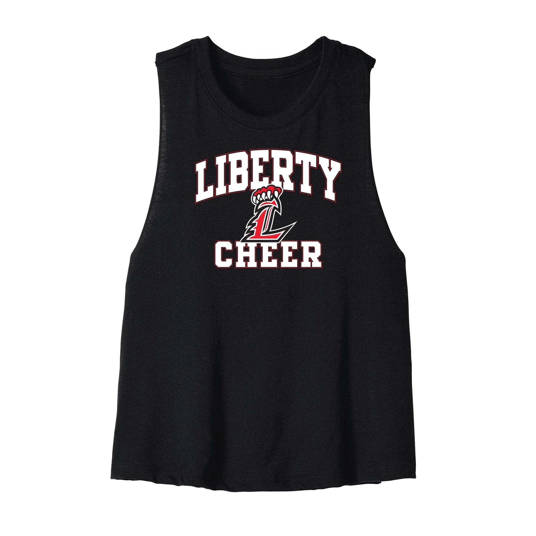 Liberty Cheer Curved Cropped Racerback Tank