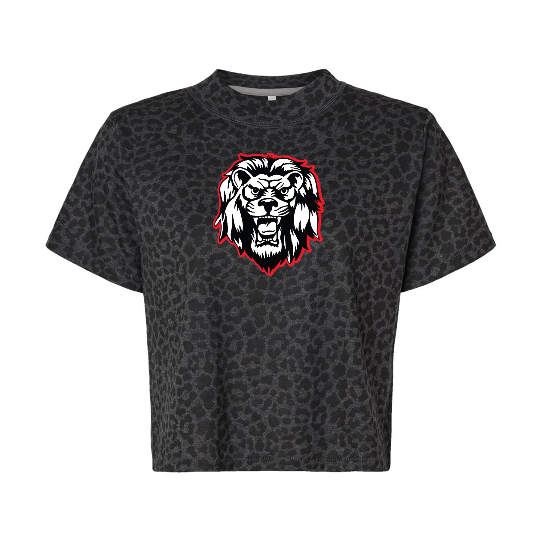 Leopard Liberty Lion Mascot Cropped Tee