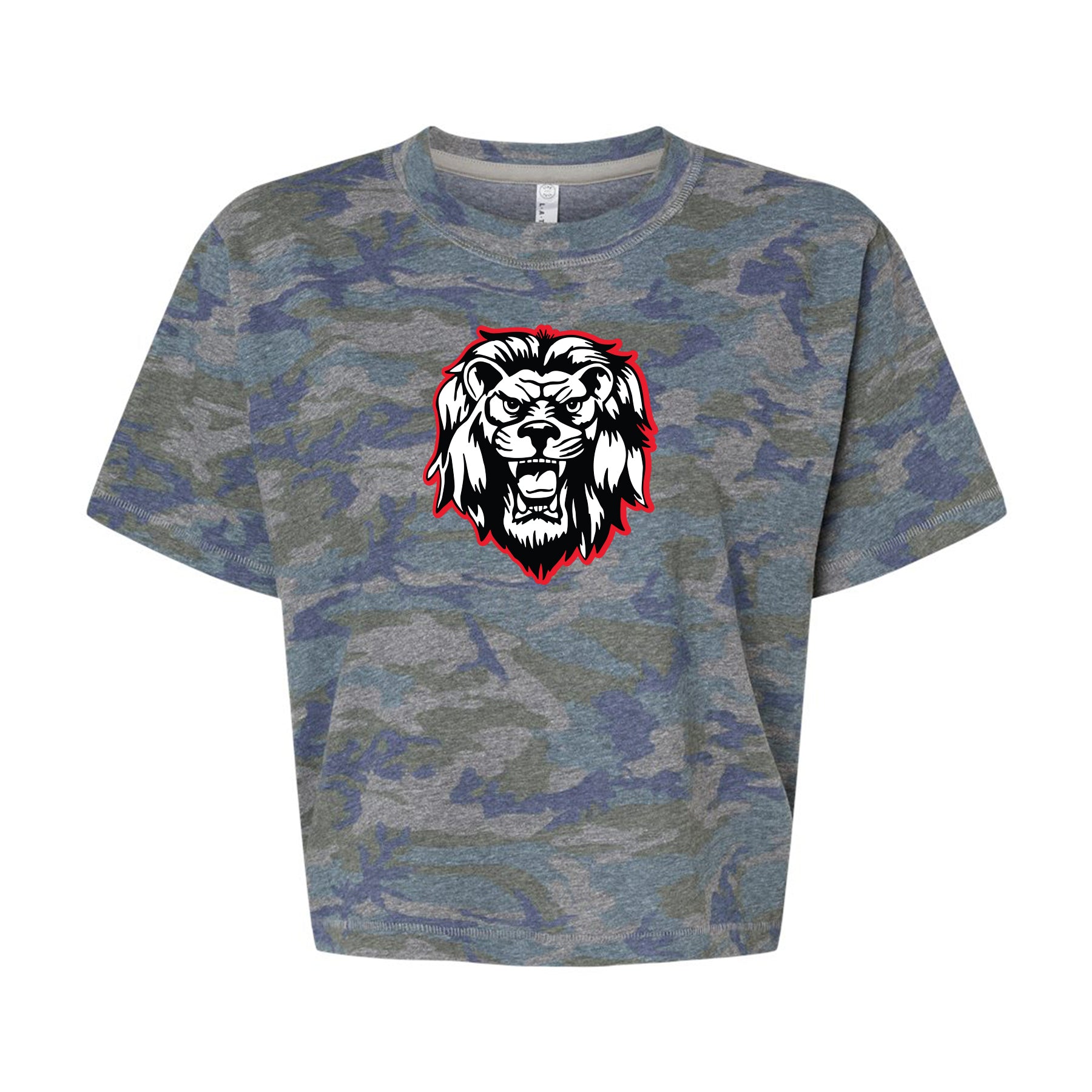 Camo Liberty Lion Cropped Tee
