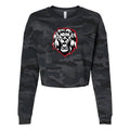 Camo Liberty Lion Mascot Cropped Crewneck Sweatshirt