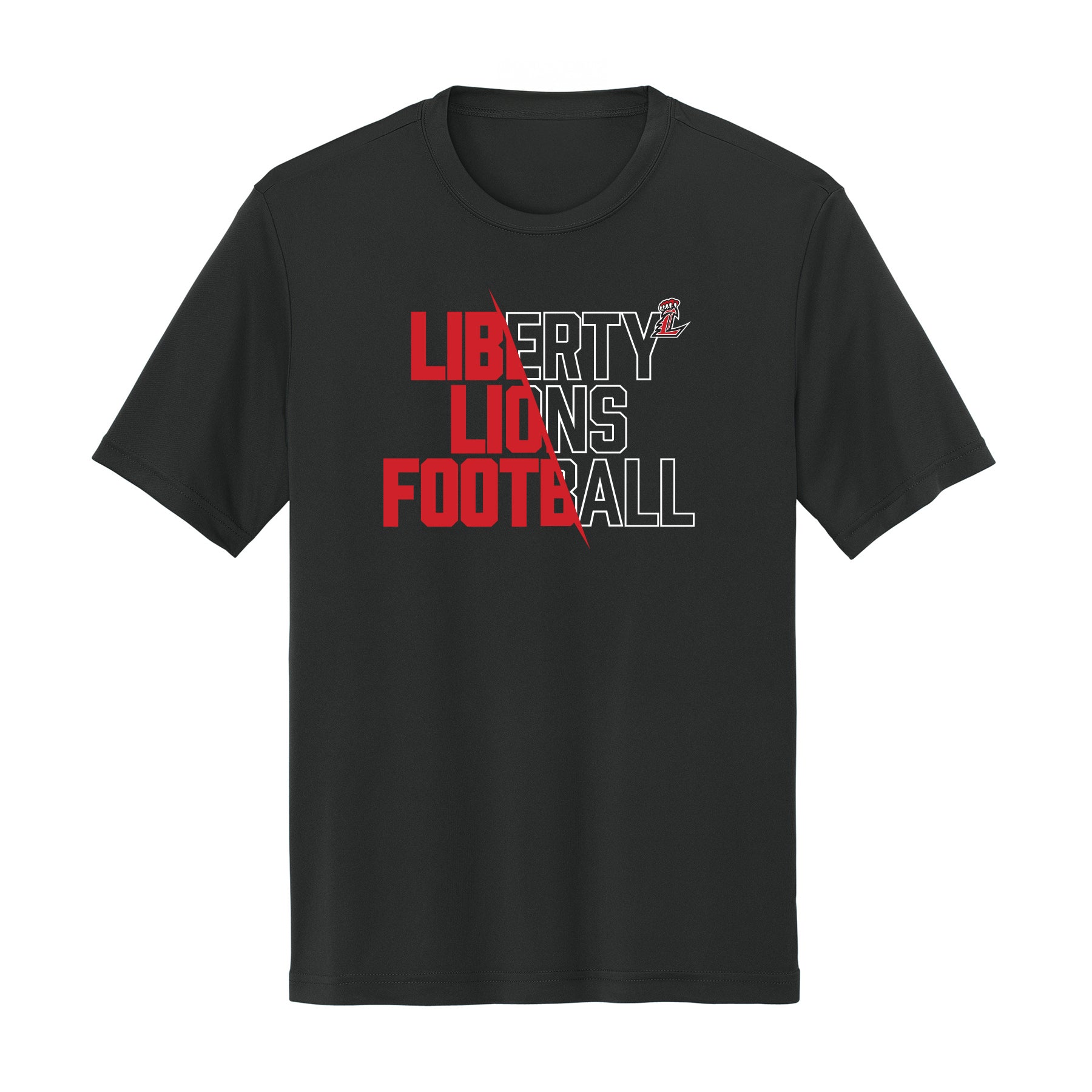 Liberty Lions Football Slash Dri Fit Tee