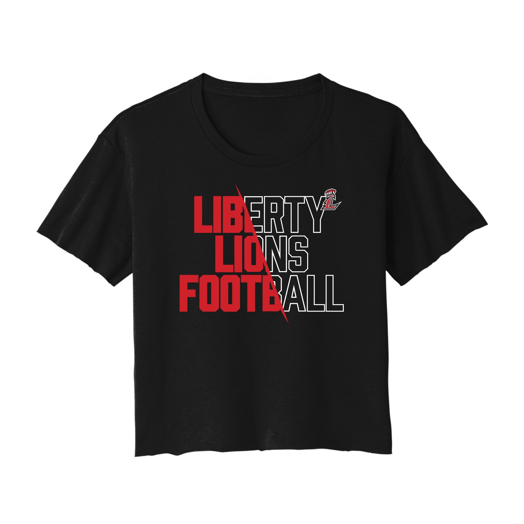 Liberty Lions Football Slash Cropped Tee