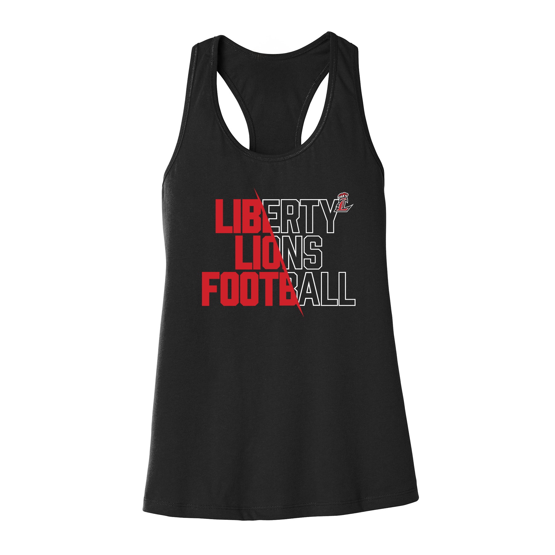 Liberty Lions Football Slash Women's Racerback Tank