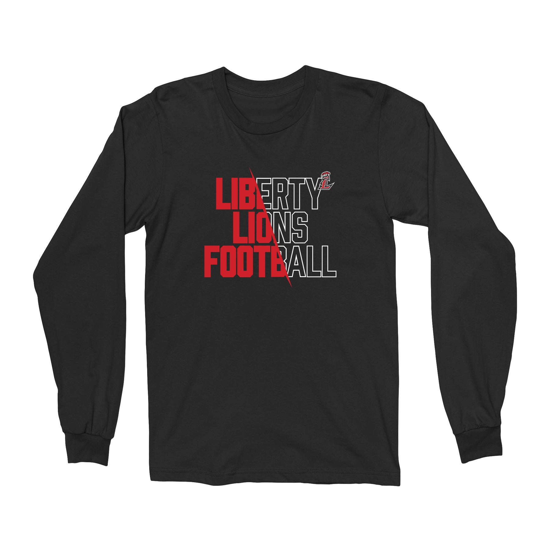 Liberty Lions Football Slash Unisex Long Sleeve Tee