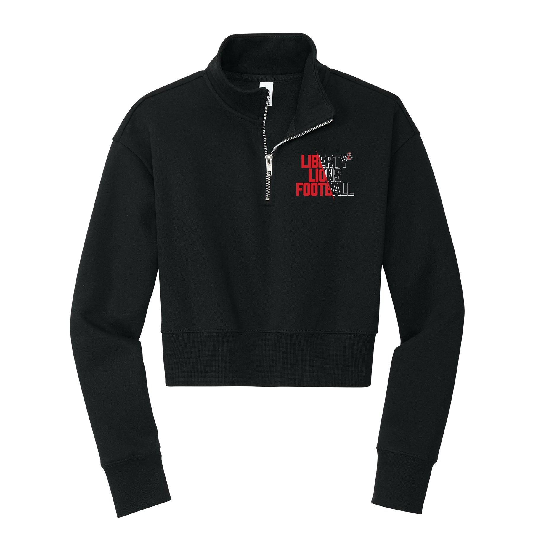 Liberty Lions Football Slash Cropped 1/4 Zip Fleece