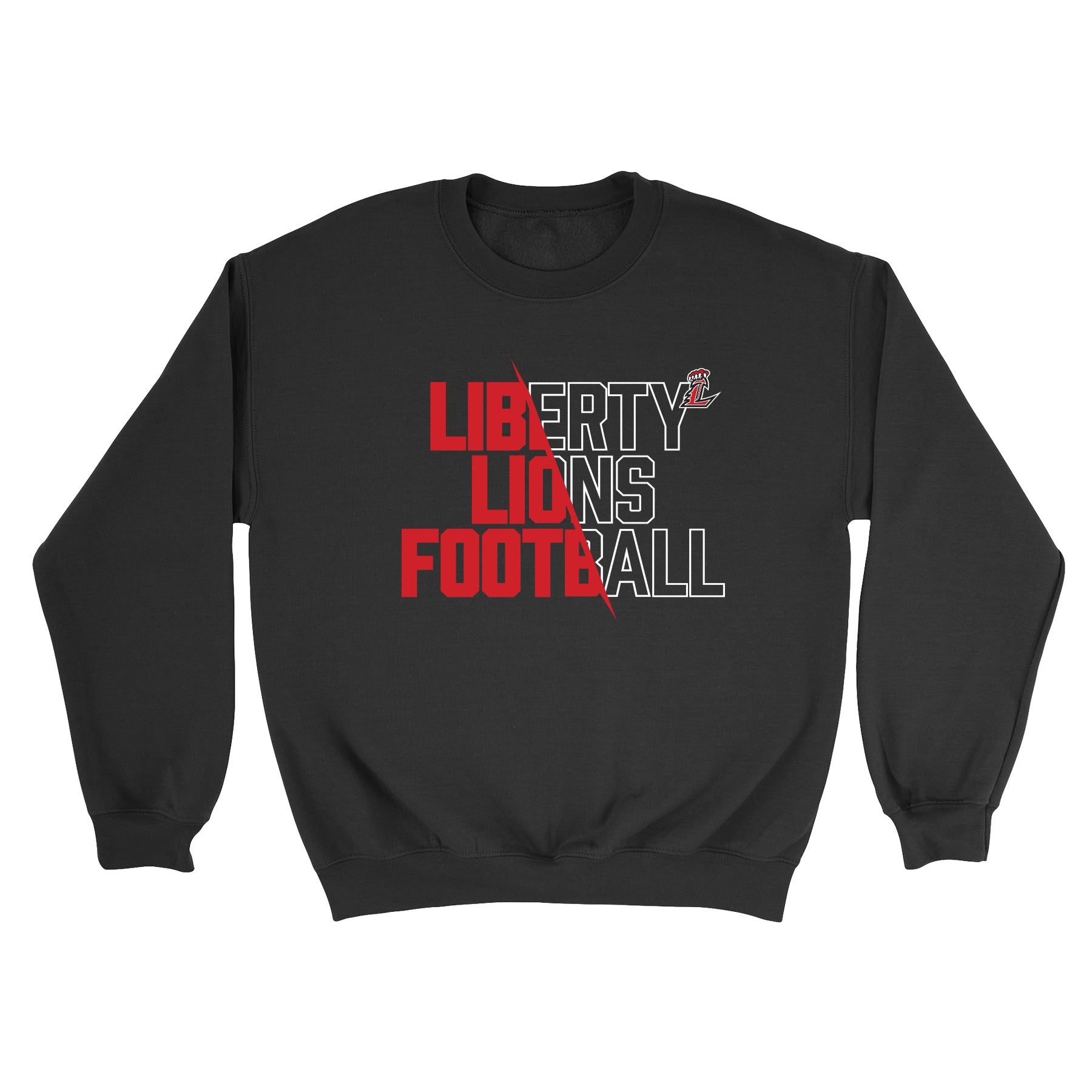 Liberty Lions Football Slash Unisex Crewneck Sweatshirt