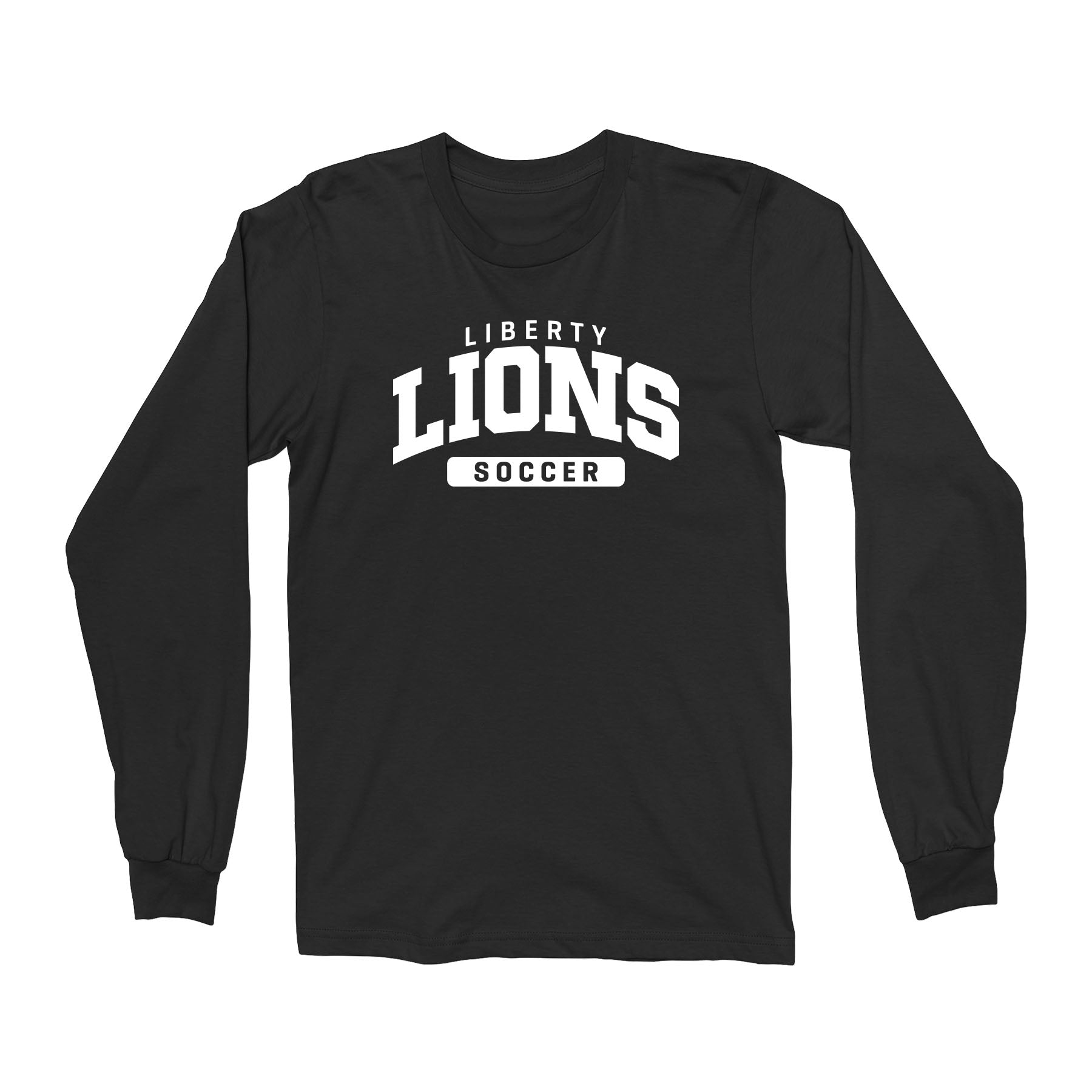 Liberty Lions Soccer Curved Unisex Long Sleeve Tee