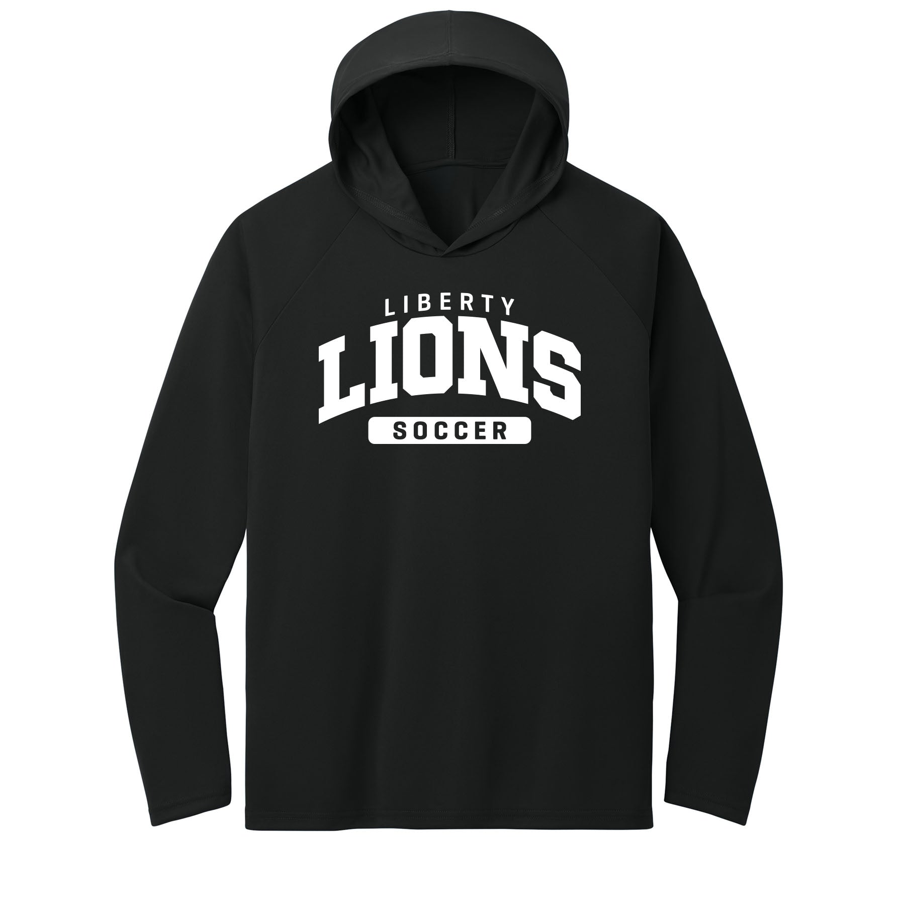 Liberty Lions Soccer Curved Performance Hooded Long Sleeve Tee