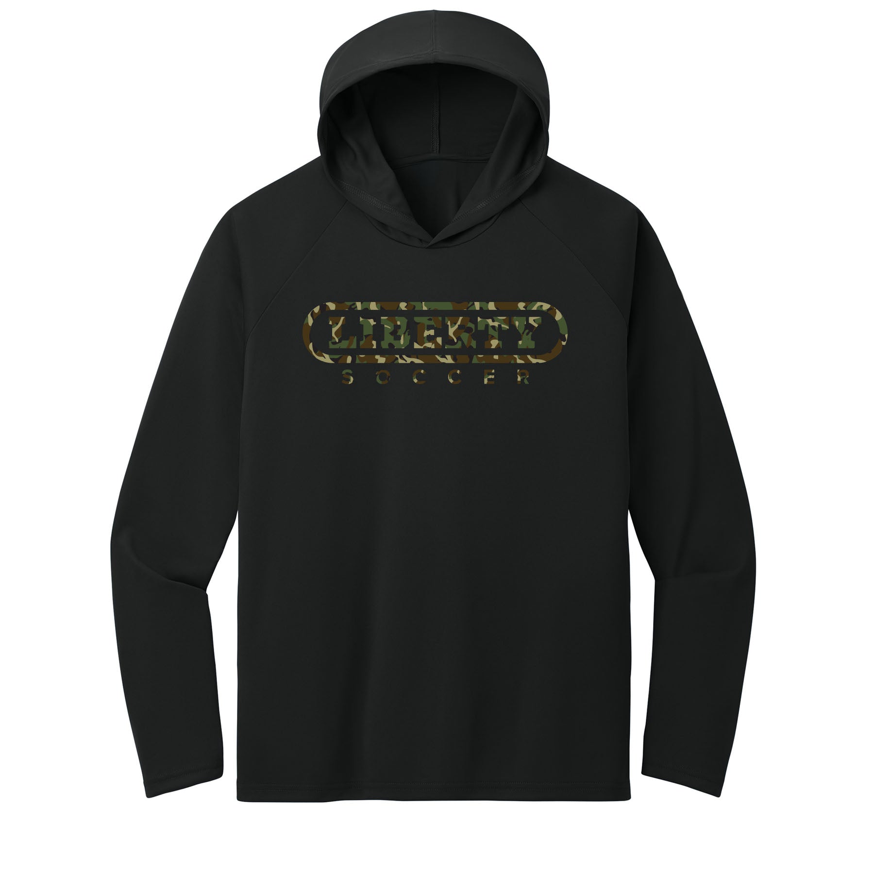 Liberty Soccer Camo Performance Hooded Long Sleeve Tee