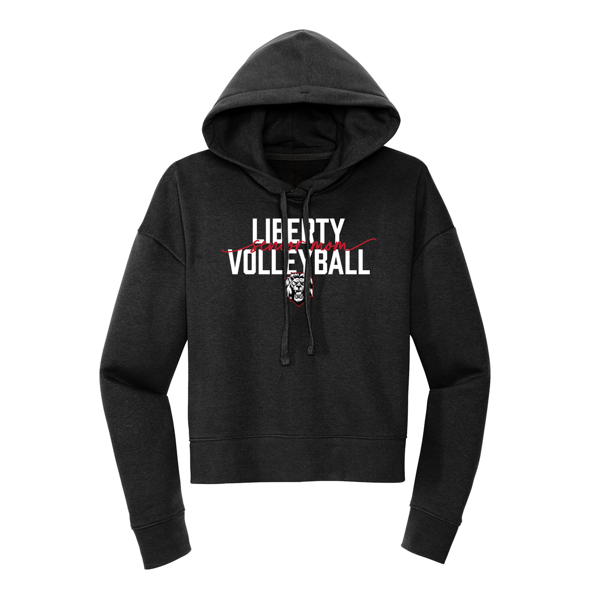 Liberty Senior Volleyball Mom Cropped Hoodie