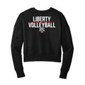 Liberty Senior Volleyball Mom Cropped Crewneck Sweatshirt