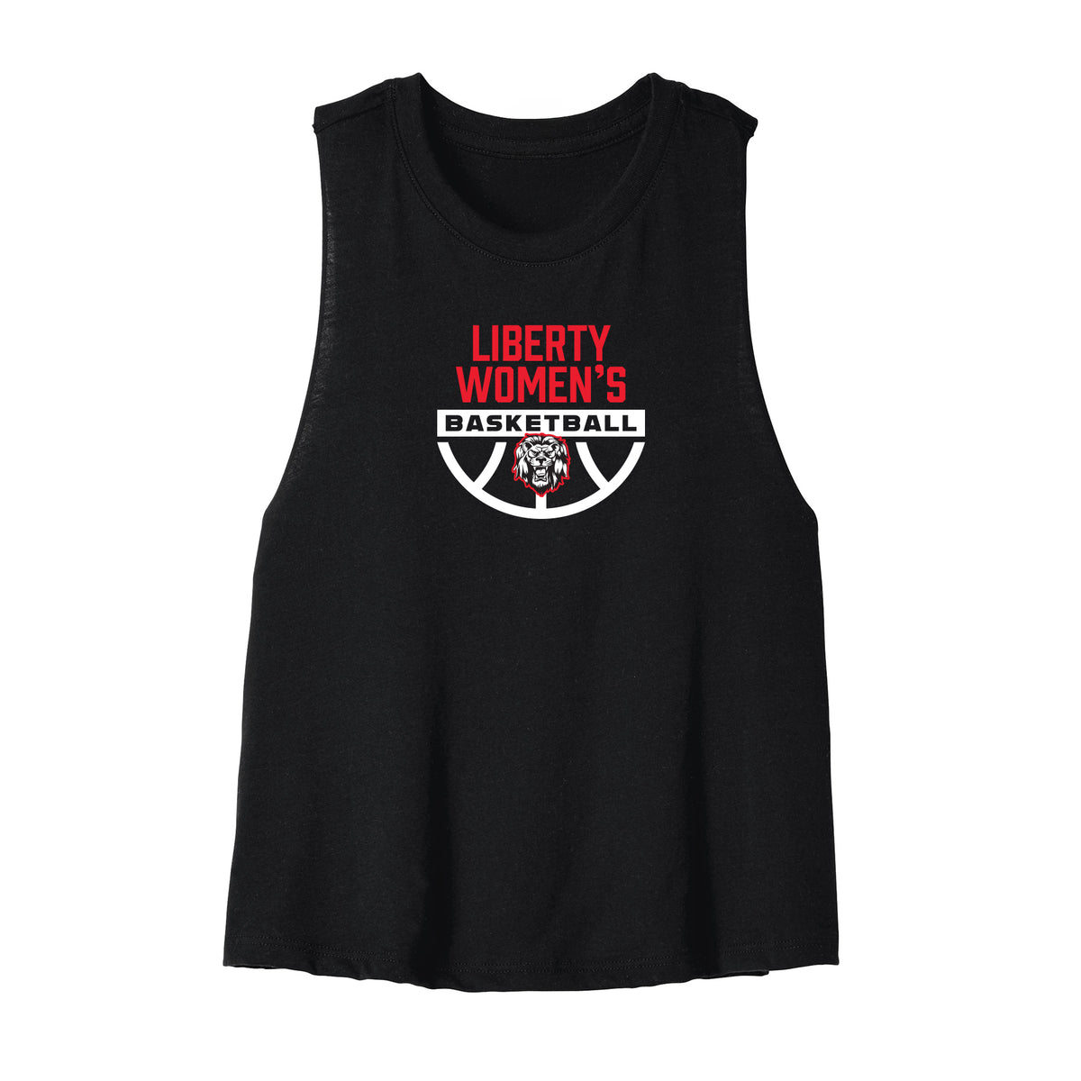 Liberty Lions Womens Basketball Cropped Racerback Tank