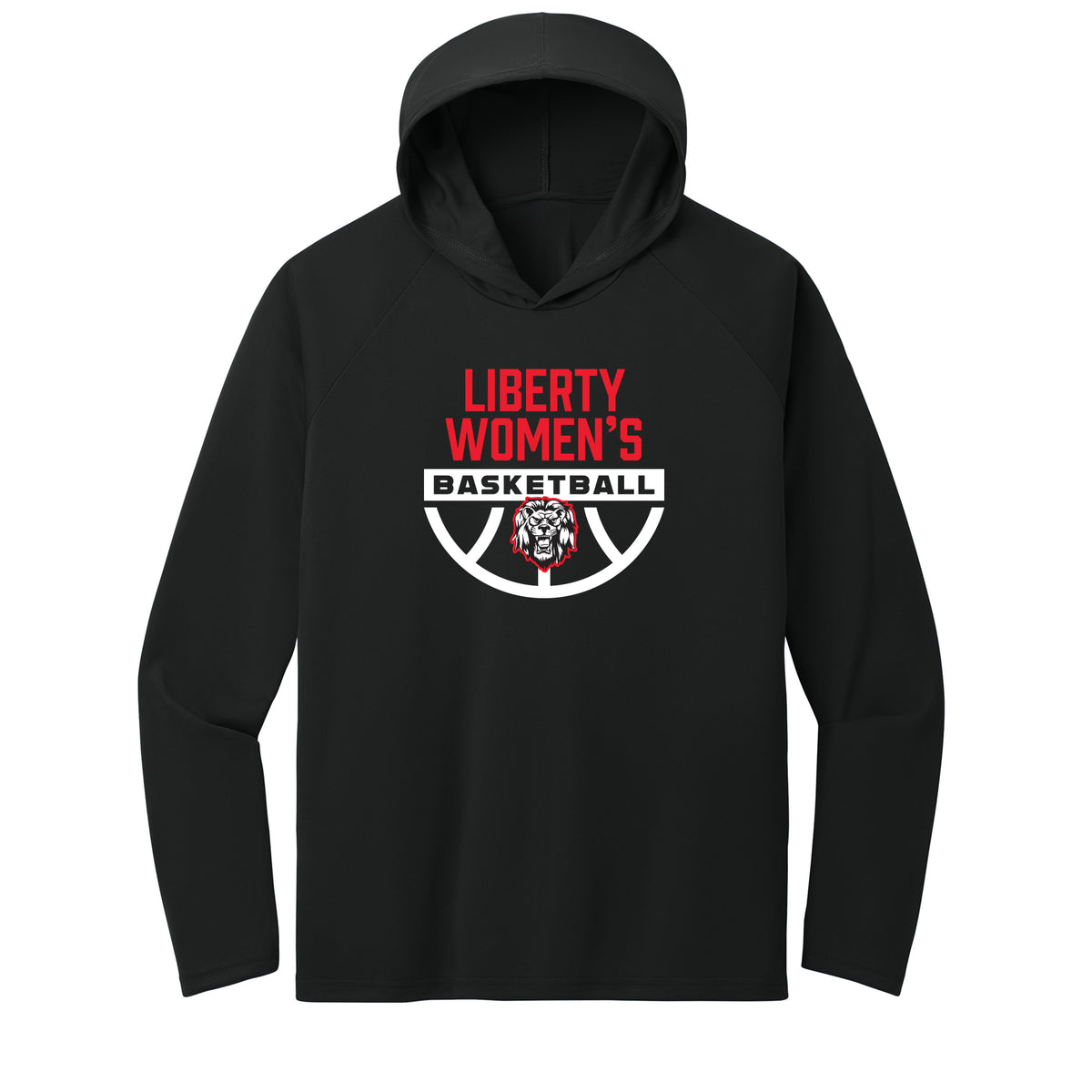 Liberty Lions Womens Basketball Performance Hooded Long Sleeve Tee