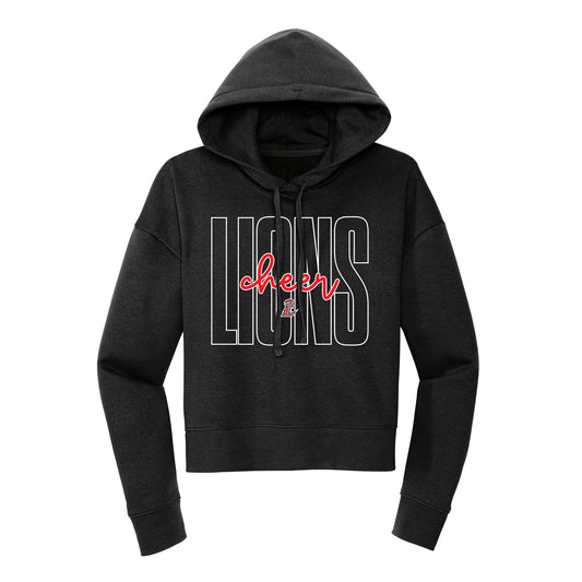 Lions Cheer Outline Cropped Hoodie