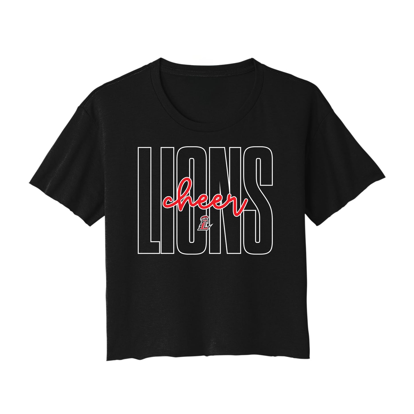 Lions Cheer Outline Cropped Tee