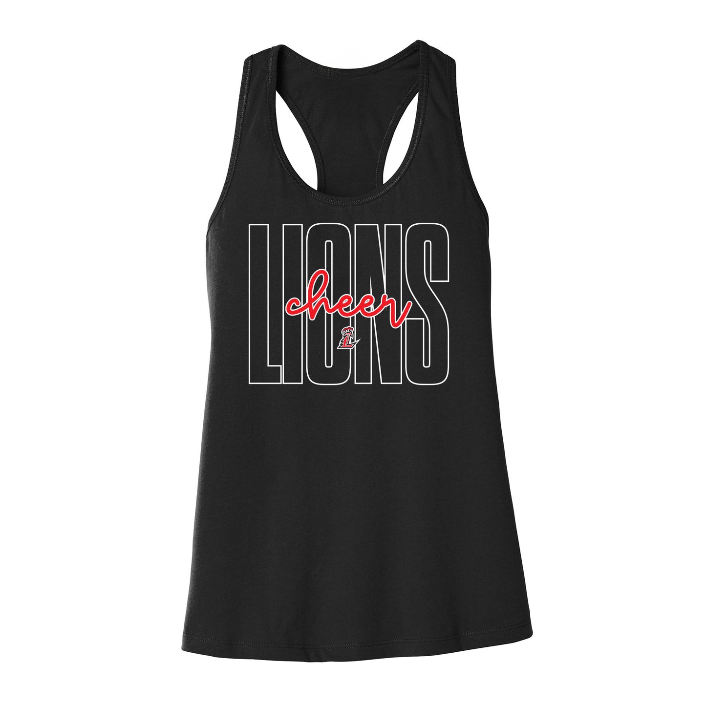 Lions Cheer Outline Racerback Tank