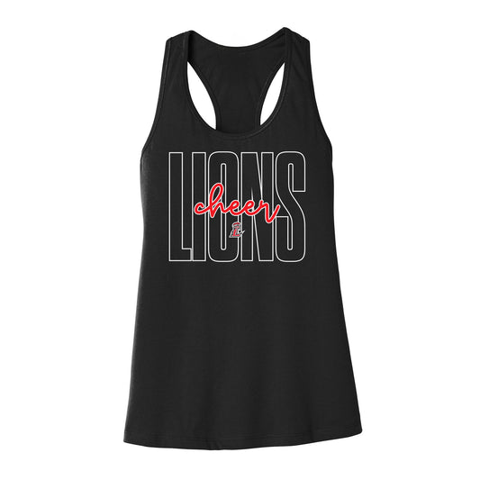 Lions Cheer Outline Racerback Tank