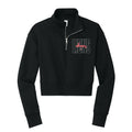 Lions Cheer Outline Cropped 1/4 Zip Fleece
