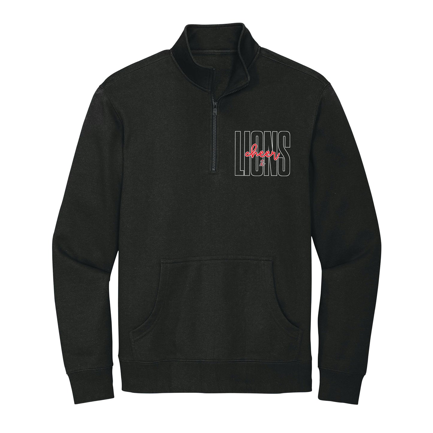 Lions Cheer Outline 1/4 Zip Fleece