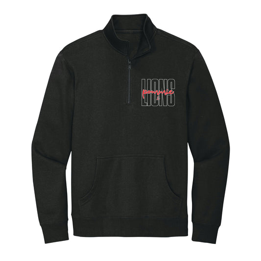Lions Pommie Outline 1/4 Zip Fleece