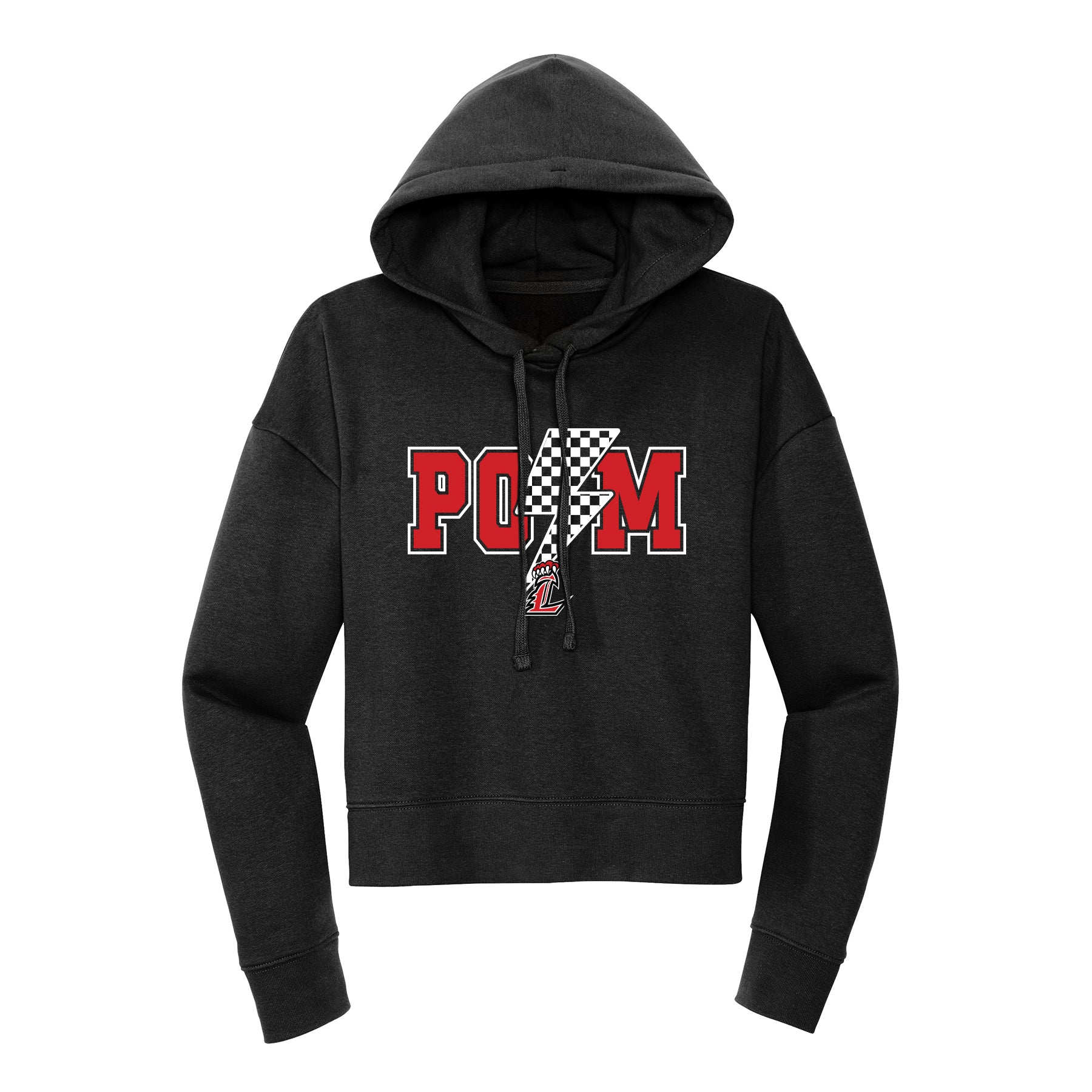 Liberty Pom Lighting Bolt Cropped Hoodie